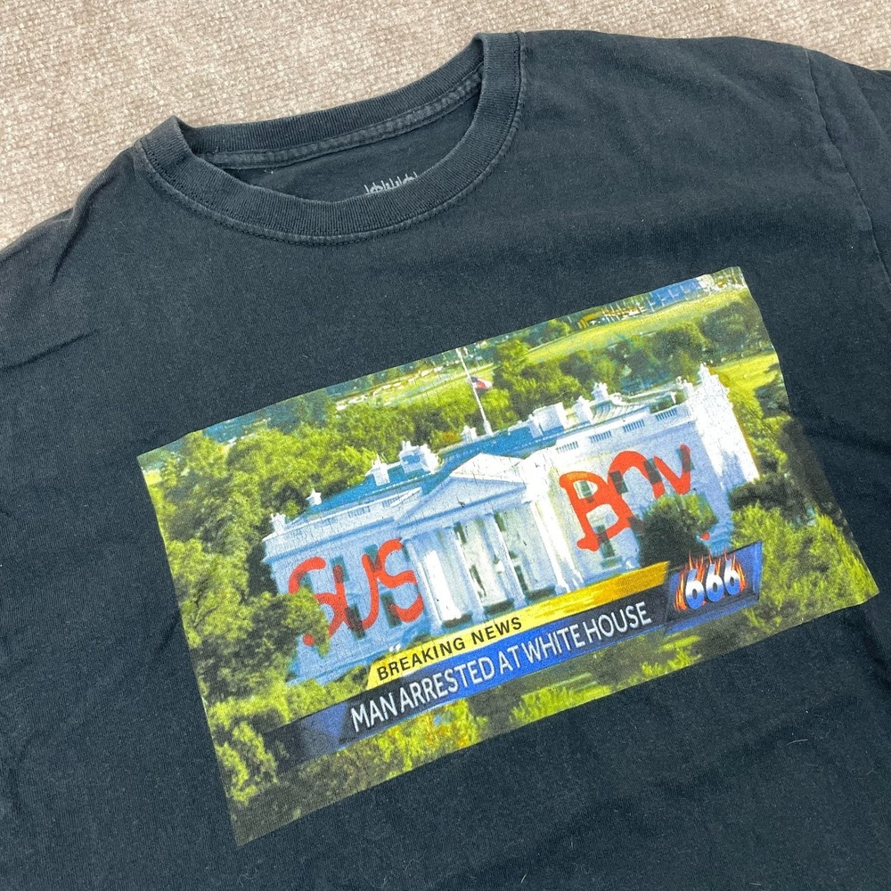 Sus Boy T Shirt Mens Large Black Rapper Lil Peep Suspect Arrested At White House